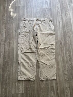 Vintage Carhartt Beige Work Pants 42x30 Carpenter Style